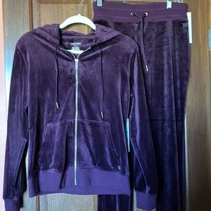 Lounge Set, Size S, purple velour